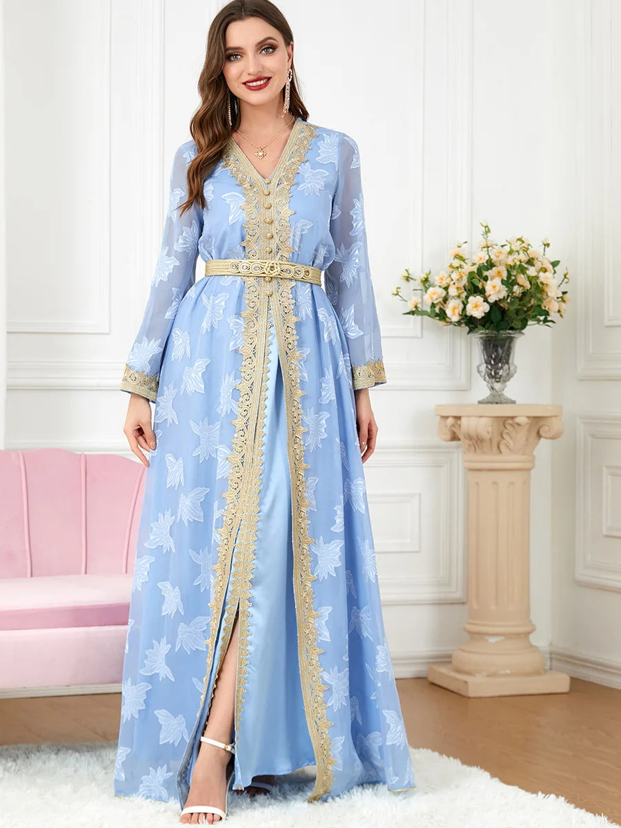 Abaya Dubai Muslim Dress Luxury Ramadan Kaftan Islam Kimono Robe Women Caftan Marocain Maxi Party Dresses Abayas Femme