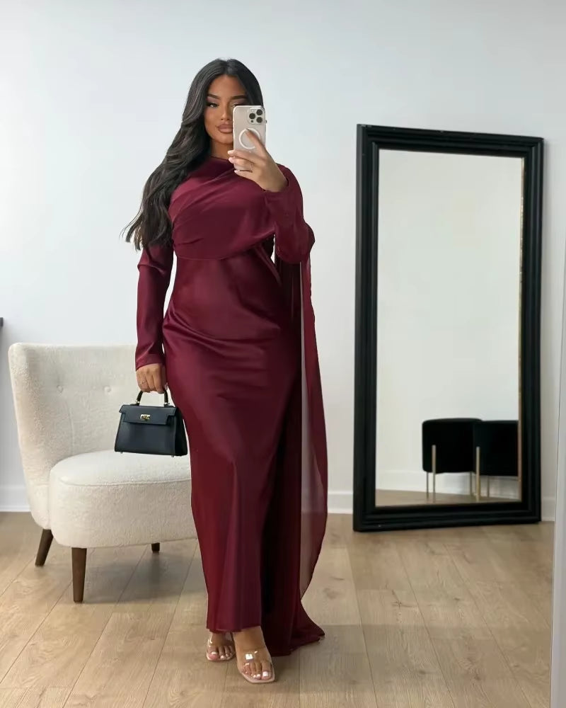 Eid Muslim Dress for Women Summer Fashion Long Sleeve Kaftan Islam Arab Long Robe Ramadan Morocco Dubai Abayas 2025