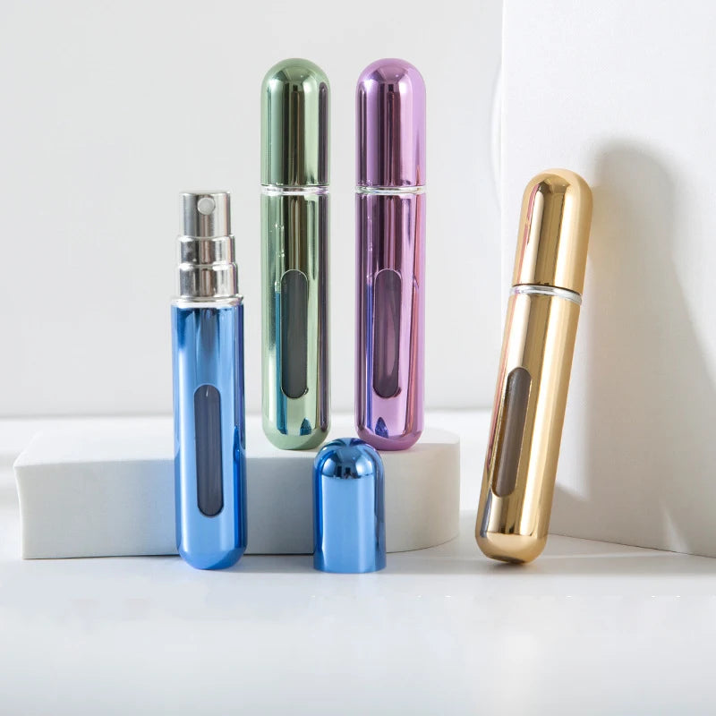 5Ml /10Ml Mini Portable Bottom-Filling Pump Perfume Bottle Sample Perfume Refillable Spray Bottle Empty Cosmetic Containers Set