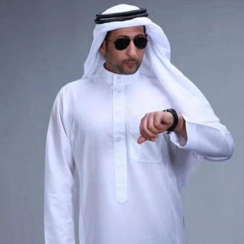Customized Islamic Clothing Men Length Long Sleeve Loose Muslim Men Saudi Arabia Pakistan Kurta Muslim Costumes Muslim Dress Kaf