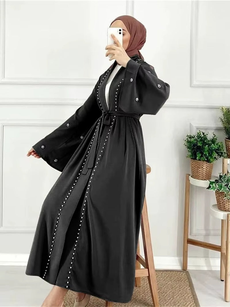 Ramadan Open Muslim Kimono Abaya Dubai Turkey Islam Arabic Abayas for Women Hijab Dress Kebaya Robe Femme Musulmane Kaftans