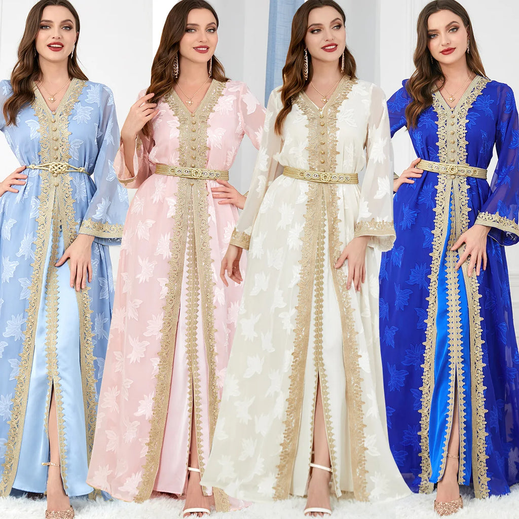 Abaya Dubai Muslim Dress Luxury Ramadan Kaftan Islam Kimono Robe Women Caftan Marocain Maxi Party Dresses Abayas Femme