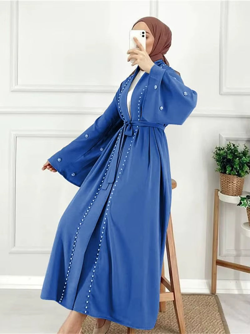 Ramadan Open Muslim Kimono Abaya Dubai Turkey Islam Arabic Abayas for Women Hijab Dress Kebaya Robe Femme Musulmane Kaftans