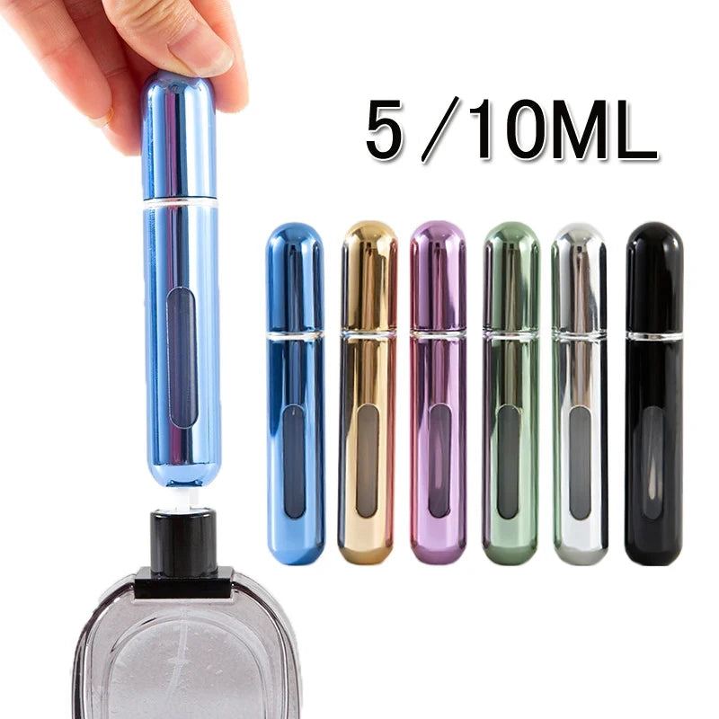 5Ml /10Ml Mini Portable Bottom-Filling Pump Perfume Bottle Sample Perfume Refillable Spray Bottle Empty Cosmetic Containers Set