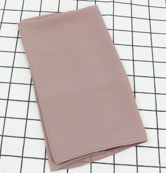 Elegant Pearl Chiffon Scarf - Solid Color Muslim Shawl (Women's)