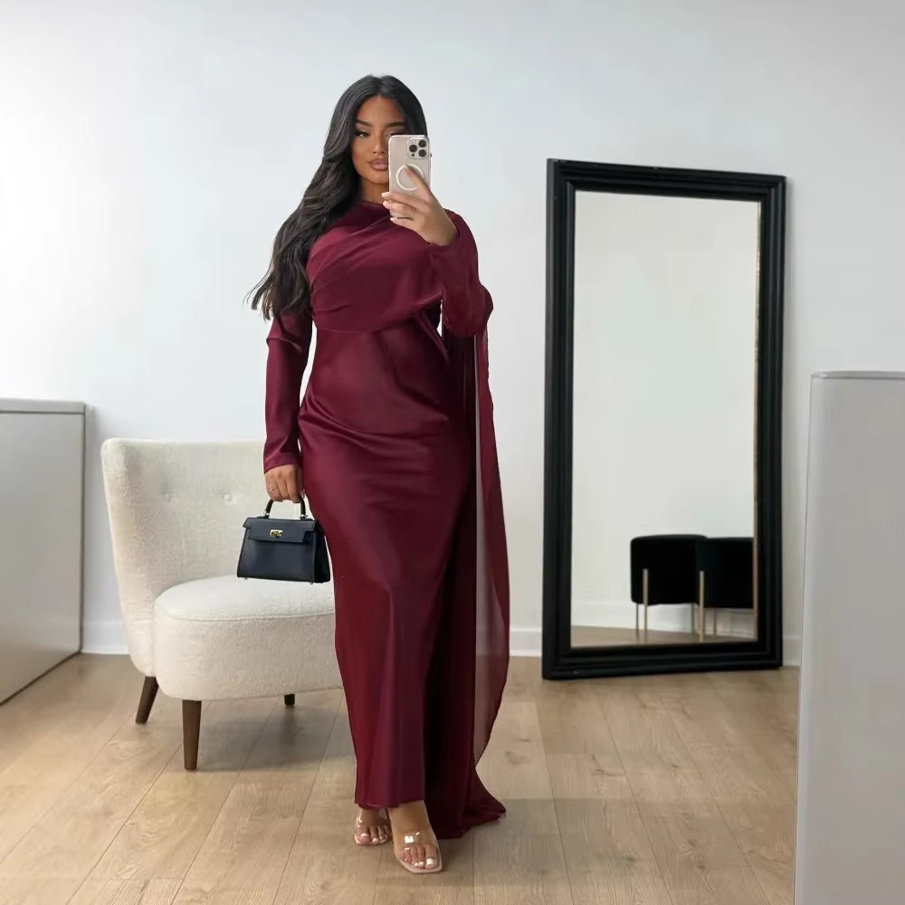 Eid Muslim Dress for Women Summer Fashion Long Sleeve Kaftan Islam Arab Long Robe Ramadan Morocco Dubai Abayas 2025