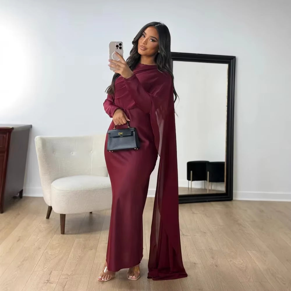 Eid Muslim Dress for Women Summer Fashion Long Sleeve Kaftan Islam Arab Long Robe Ramadan Morocco Dubai Abayas 2025