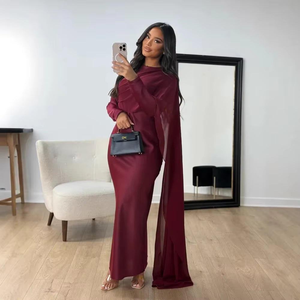 Eid Muslim Dress for Women Summer Fashion Long Sleeve Kaftan Islam Arab Long Robe Ramadan Morocco Dubai Abayas 2025