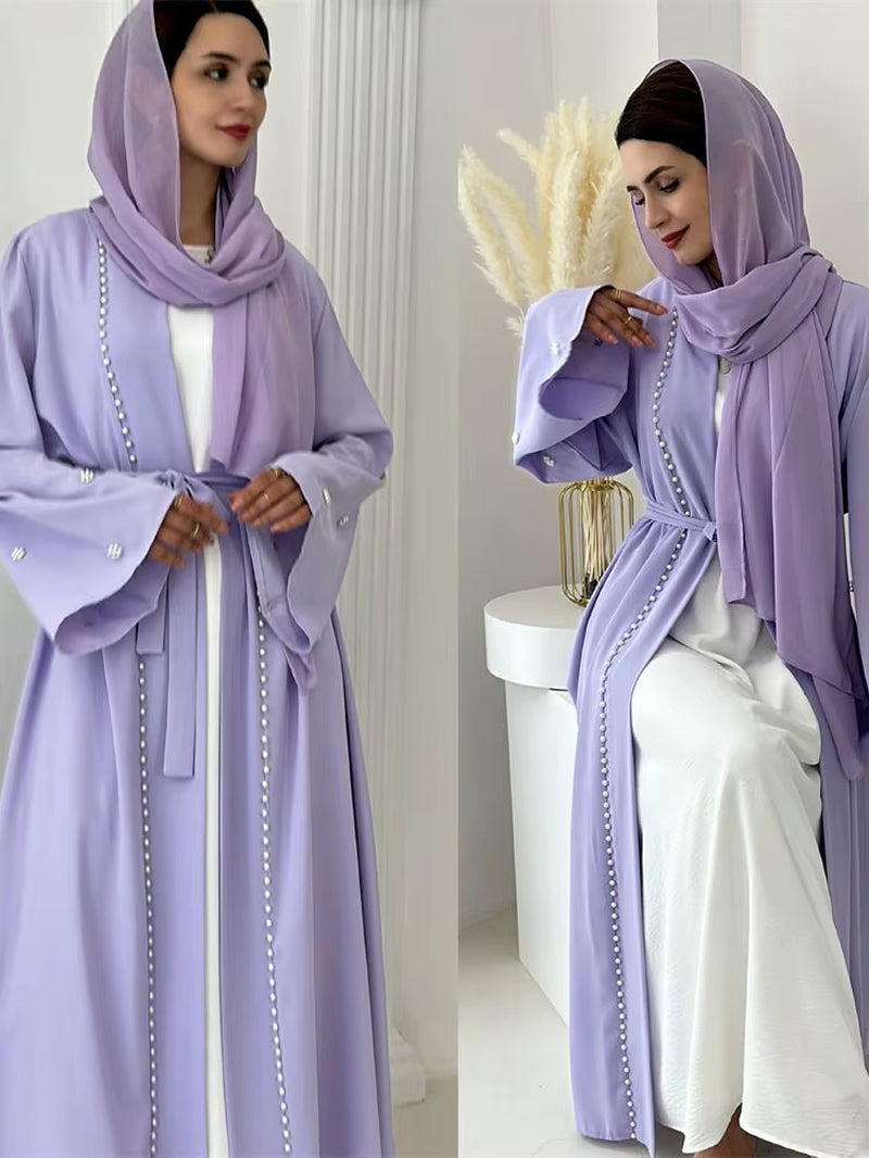 Ramadan Open Muslim Kimono Abaya Dubai Turkey Islam Arabic Abayas for Women Hijab Dress Kebaya Robe Femme Musulmane Kaftans