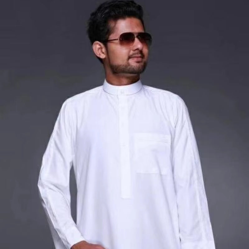 Customized Islamic Clothing Men Length Long Sleeve Loose Muslim Men Saudi Arabia Pakistan Kurta Muslim Costumes Muslim Dress Kaf