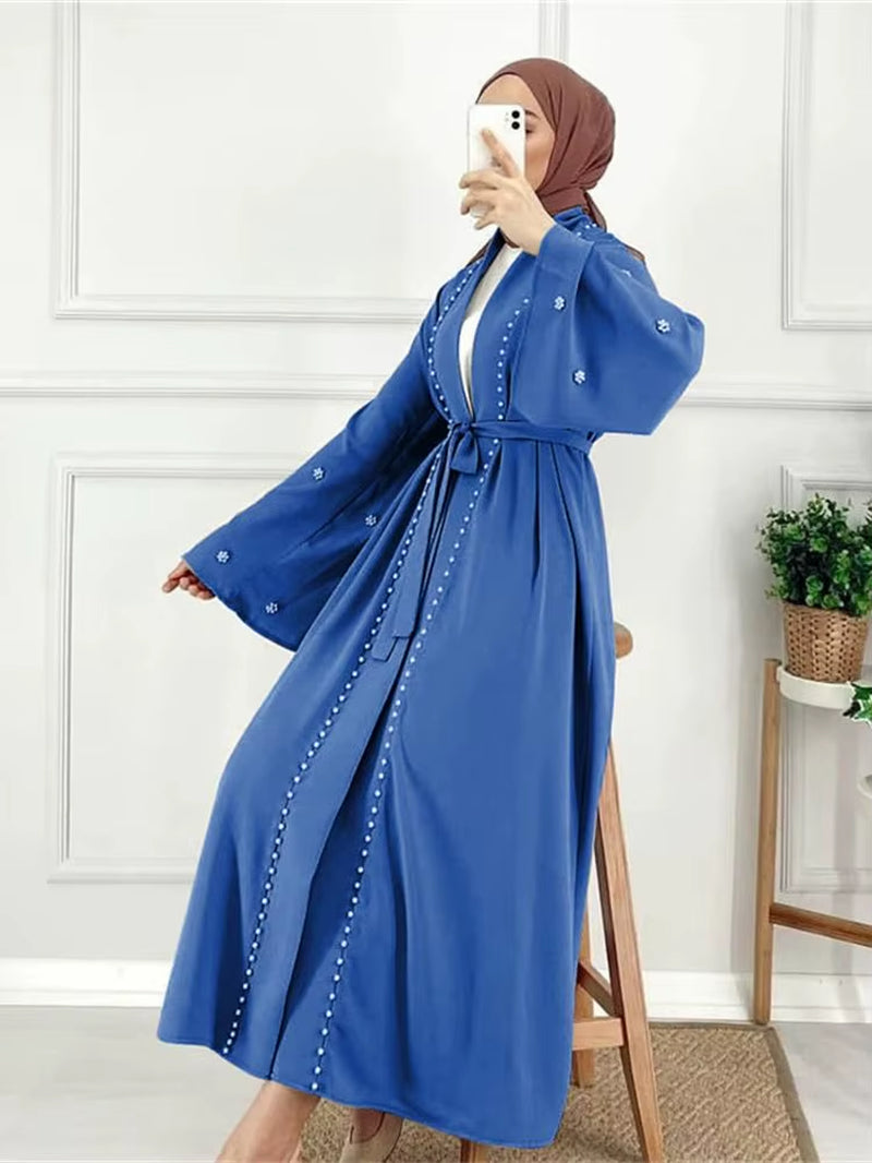 Ramadan Open Muslim Kimono Abaya Dubai Turkey Islam Arabic Abayas for Women Hijab Dress Kebaya Robe Femme Musulmane Kaftans