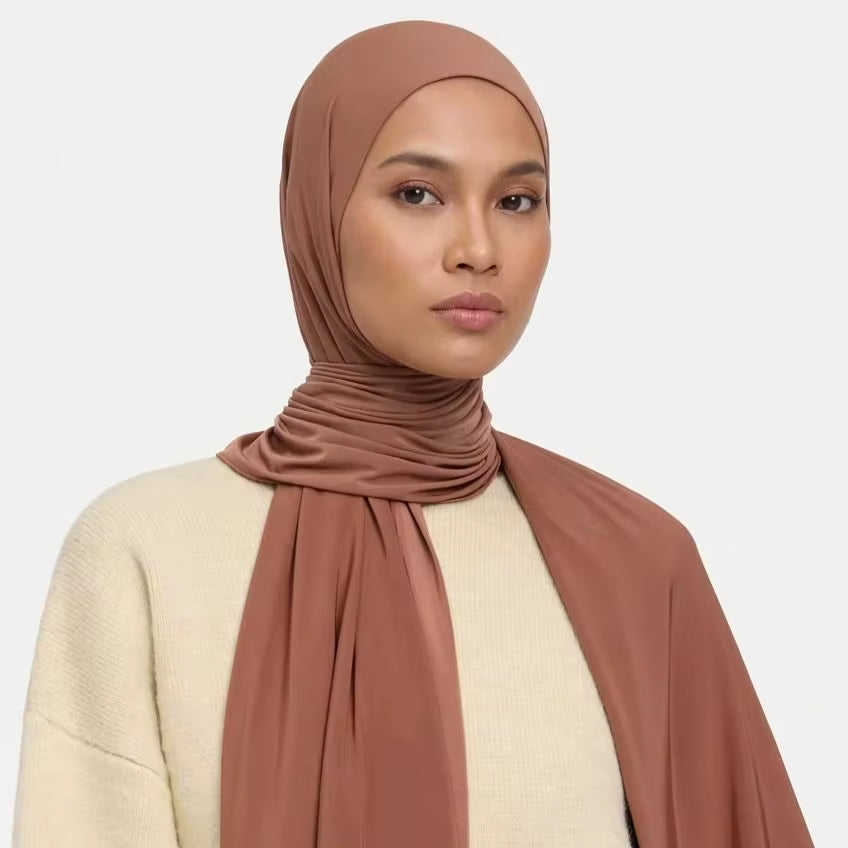 New Muslim Women Hijab Liquid Jersey Scarf Ramadan Headwraps Shawls Islam Headscarves Muslim Fashion Islam Shawl ﻿180*60Cm