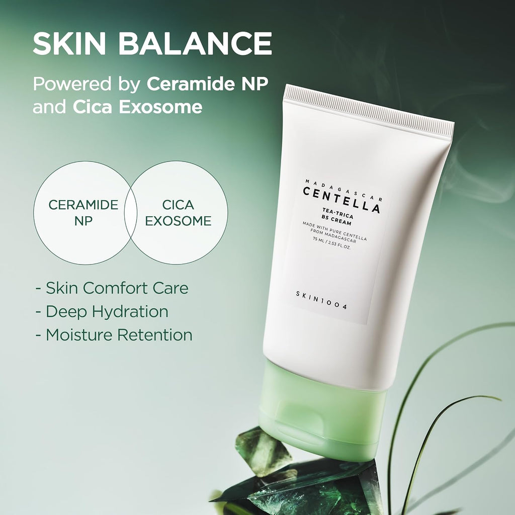 Tea-Trica B5 Cream, Face Moisturizer with Centella Asiatica & Panthenol B5, Gel Moisturizer for Soothing & Hydrating, Cica Cream with Tea Tree & Centella, Korean Skin Care, 2.53 Fl.Oz / 75Ml