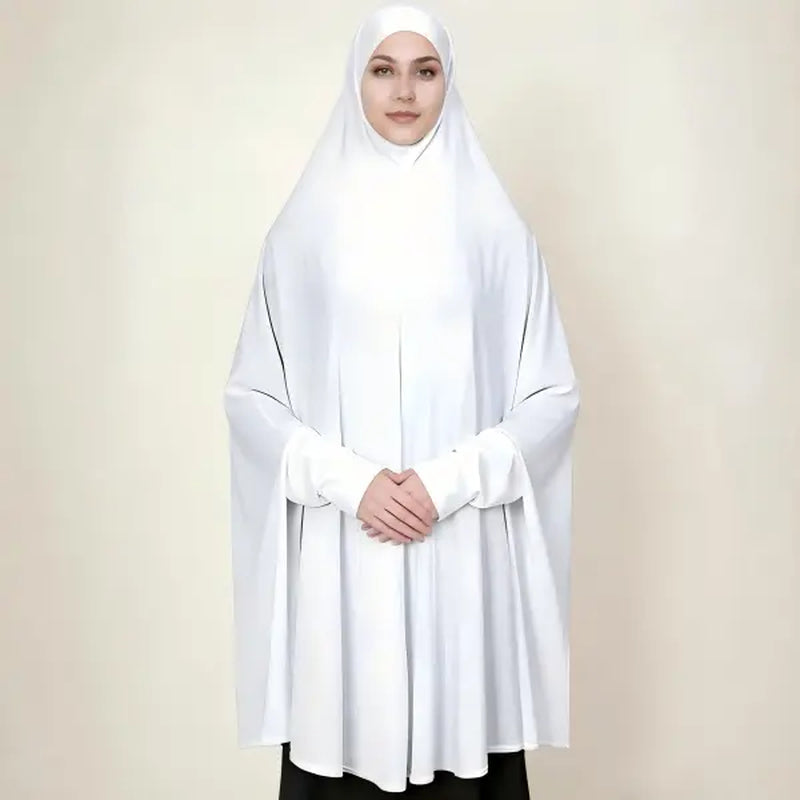 Zahrasofi Women'S Full Coverage Prayer Abaya - Solid Polyester Sleeves, Classic Glamorous Luxury Modern Instant Shawls Hijab, Durable Casual Wear, 160*130Cm, Hand Wash or Dry Clean, Classic Instant Hijab