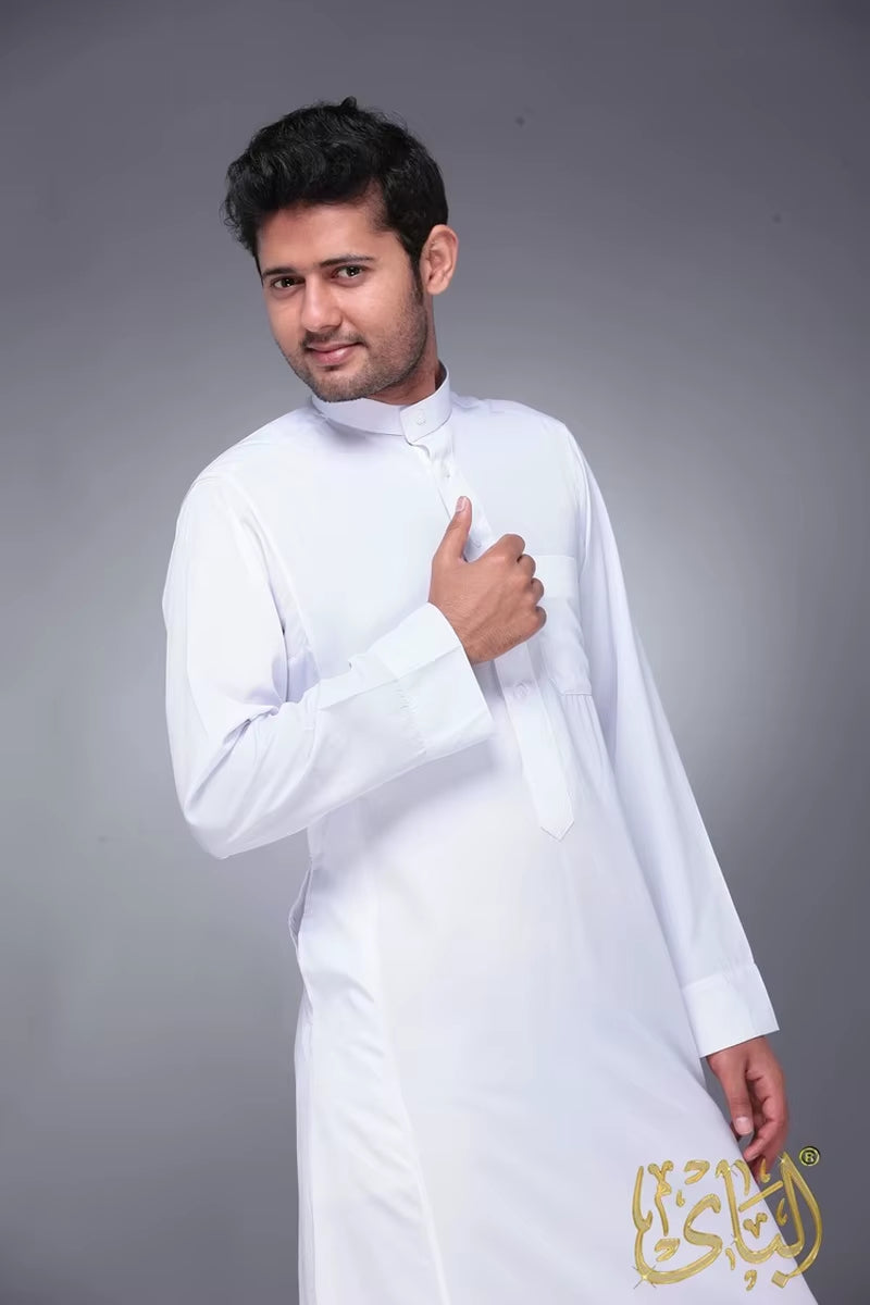 Customized Islamic Clothing Men Length Long Sleeve Loose Muslim Men Saudi Arabia Pakistan Kurta Muslim Costumes Muslim Dress Kaf