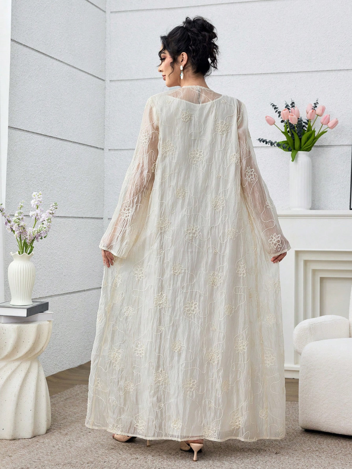 Yasmyna Women'S Embroidered Modest Elegant Abaya Robe, Suitable for Spring/Summer Abayas Dubai